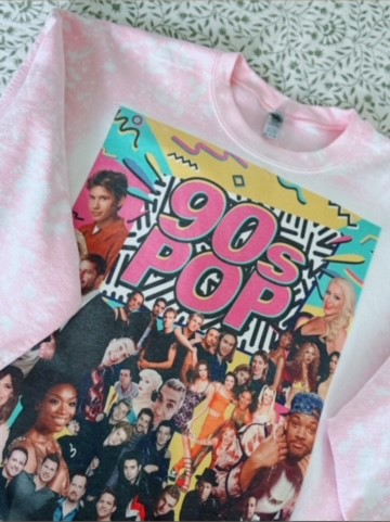 90's Pop Bleach Crewneck (Light Pink)