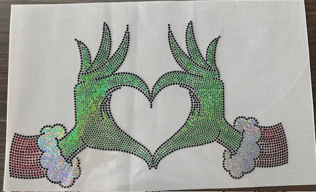 Green Heart Spangle Transfer