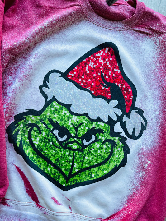 Red green sparkle man- crewneck