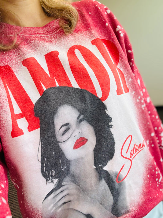 Amor red bleached crew