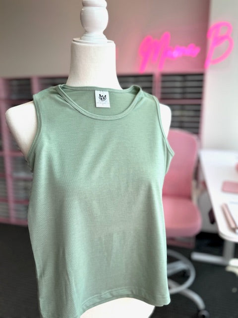 Youth Sage Green Tanks