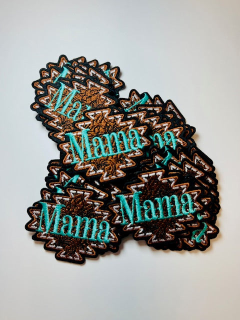 Mama Teal Hat Patch