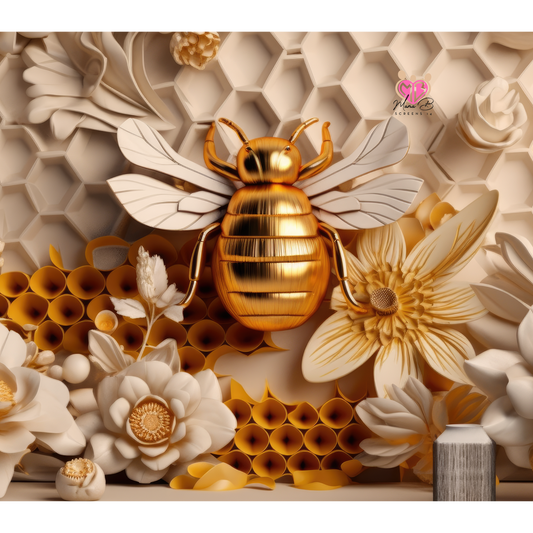 Gold Queen Bee 3D