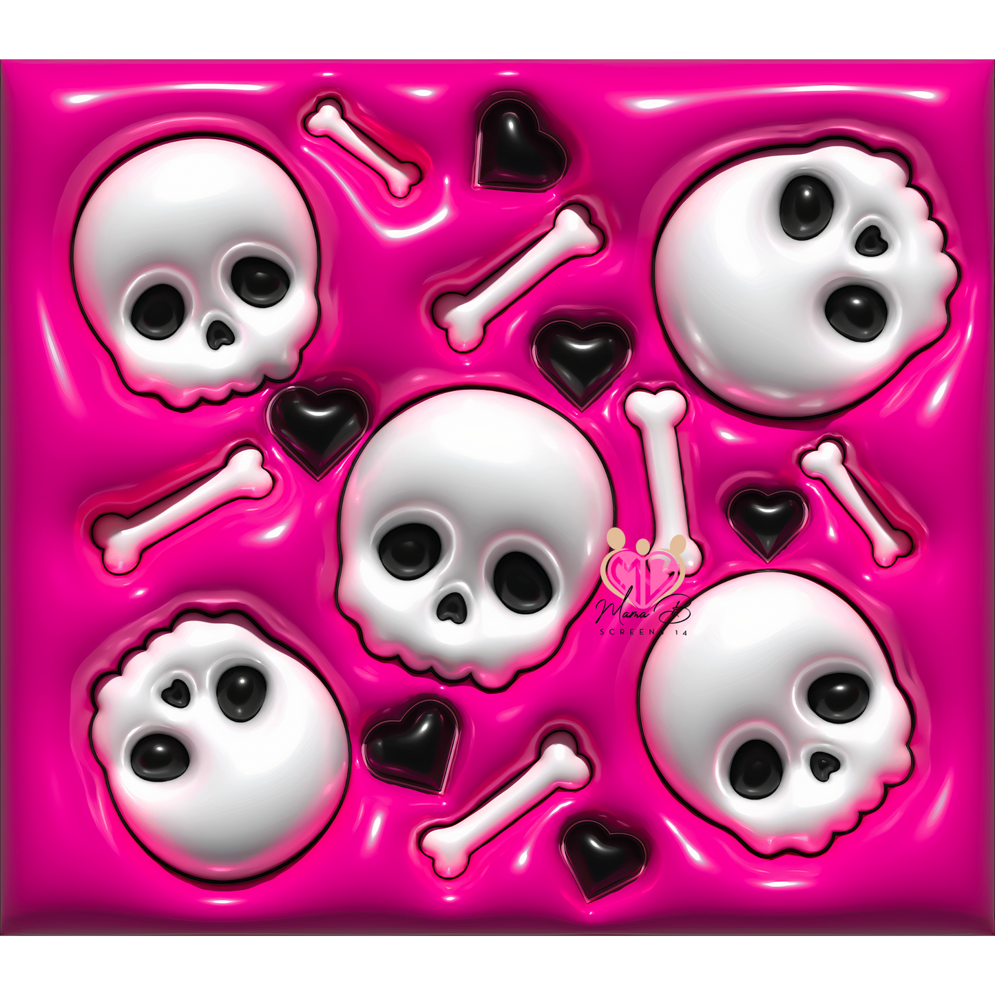 Pink Skulls- Puff