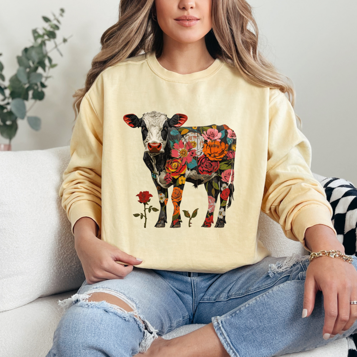 Floral Cow