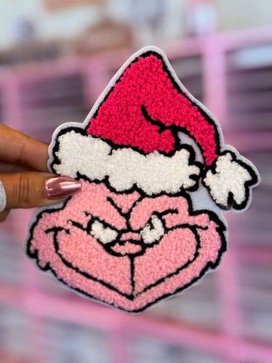 Pink Christmas hat- 5 inch patch