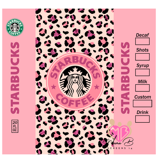 Pink and cheetah Starbs